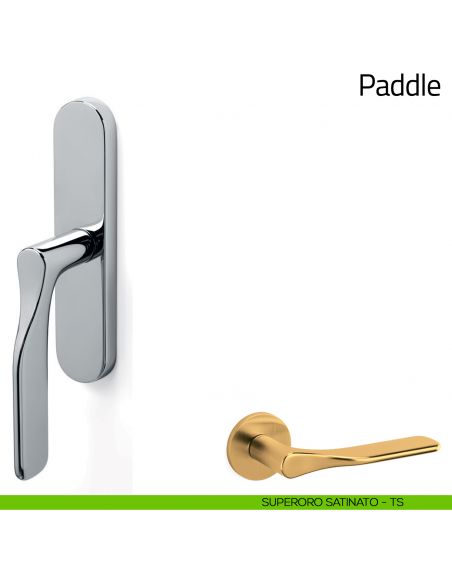 Maniglia per finestra cremonese Paddle Olivari superoro satinato