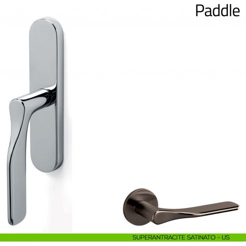 Maniglia per finestra cremonese Paddle Olivari superantracite satinato