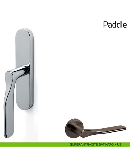Maniglia per finestra cremonese Paddle Olivari superantracite satinato