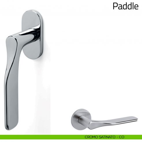 Maniglia per finestra martellina DK Paddle Olivari cromo satinato