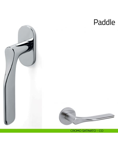 Maniglia per finestra martellina DK Paddle Olivari cromo satinato