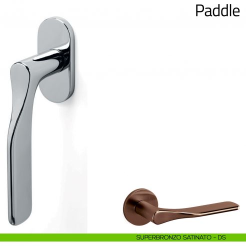 Maniglia per finestra martellina DK Paddle Olivari superbronzo satinato