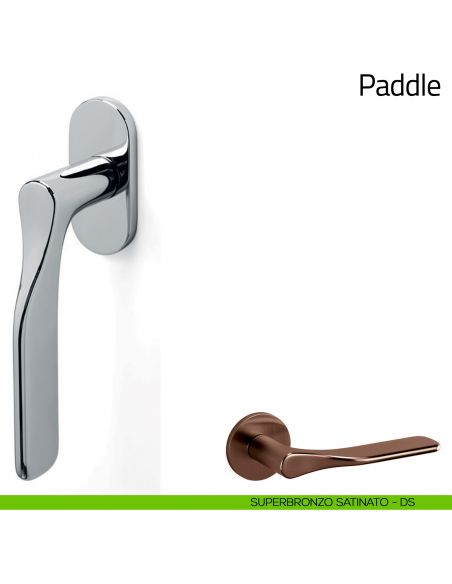 Maniglia per finestra martellina DK Paddle Olivari superbronzo satinato