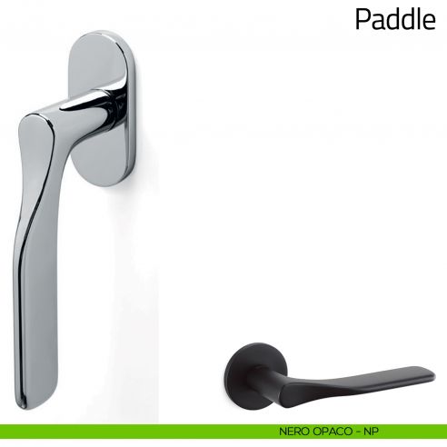 Maniglia per finestra martellina DK Paddle Olivari nero opaco