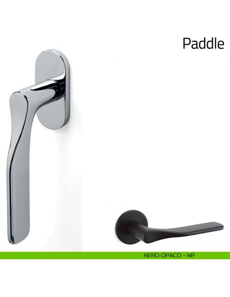 Maniglia per finestra martellina DK Paddle Olivari nero opaco