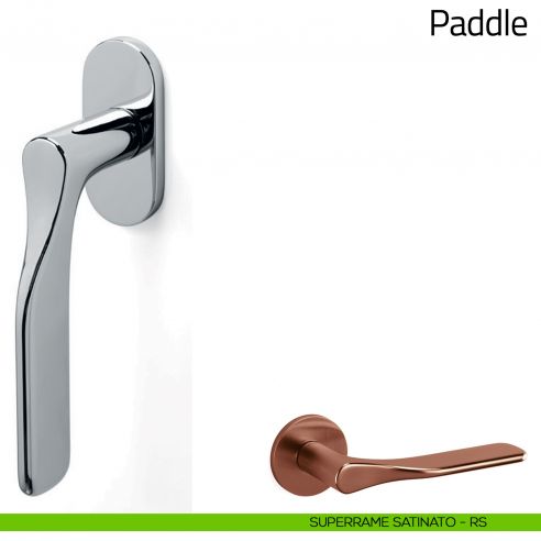 Maniglia per finestra martellina DK Paddle Olivari superame satinato