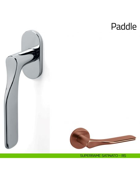 Maniglia per finestra martellina DK Paddle Olivari superame satinato