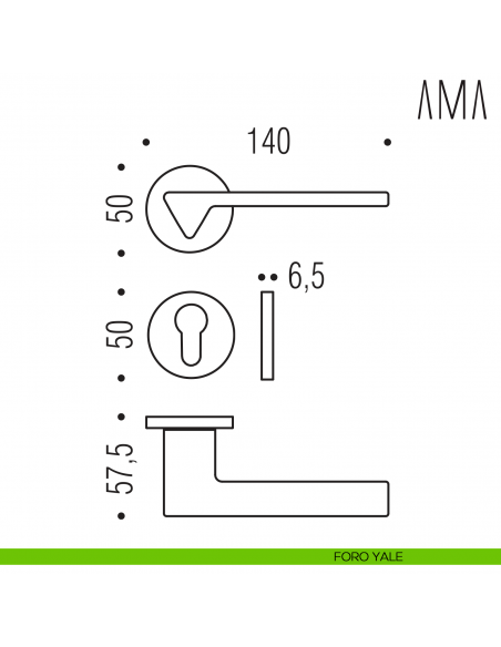 Maniglia per porta Ama Colombo Design bassa