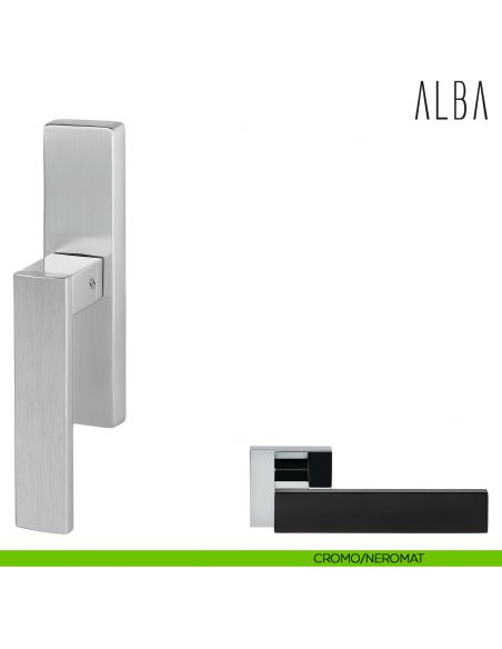 Maniglia per finestra cremonese Alba Colombo Design cromo - neromat