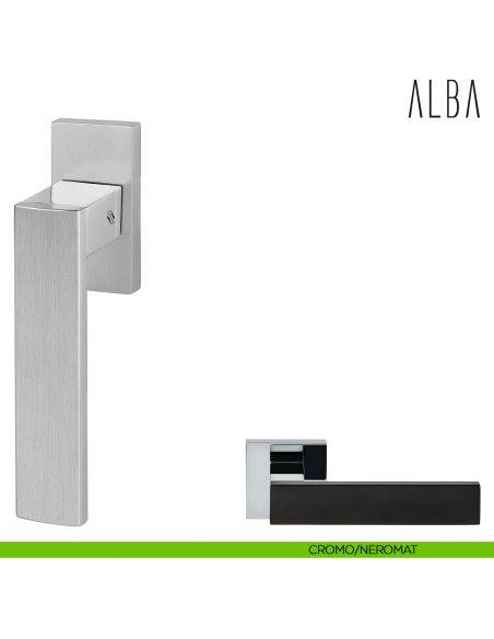Maniglia per finestra martellina DK Alba Colombo Design cromo - neromat
