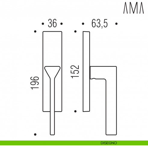 Maniglia per finestra cremonese Ama Colombo Design