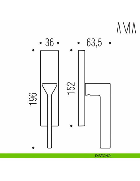 Maniglia per finestra cremonese Ama Colombo Design