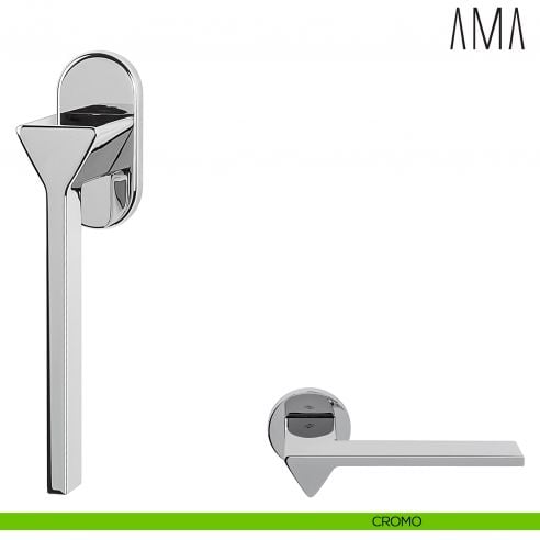 Maniglia per finestra martellina DK Ama Colombo Design bassa cromo