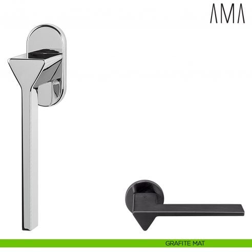 Maniglia per finestra martellina DK Ama Colombo Design bassa grafite mat