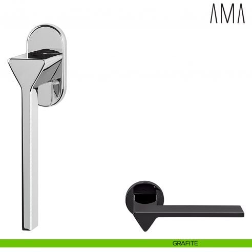 Maniglia per finestra martellina DK Ama Colombo Design bassa grafite