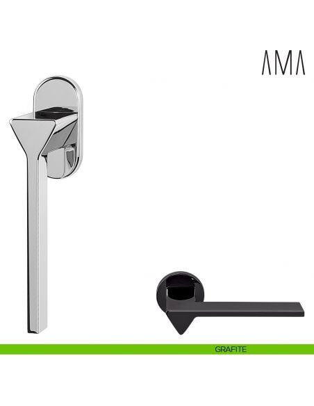 Maniglia per finestra martellina DK Ama Colombo Design bassa grafite