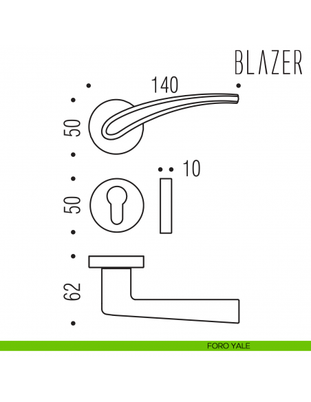 Maniglia per porta Blazer Colombo Design foro yale