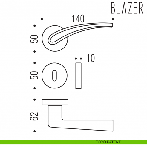 Maniglia per porta Blazer Colombo Design foro patent