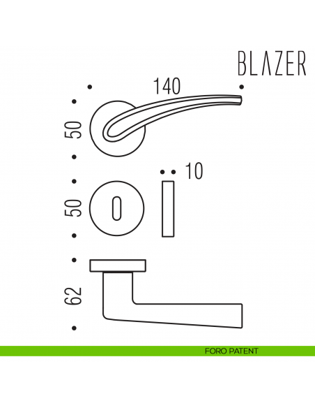 Maniglia per porta Blazer Colombo Design foro patent