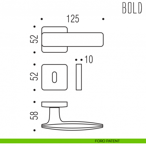 Maniglia per porta Bold Colombo Design foro patent