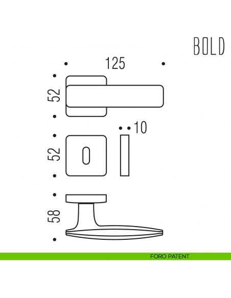 Maniglia per porta Bold Colombo Design foro patent