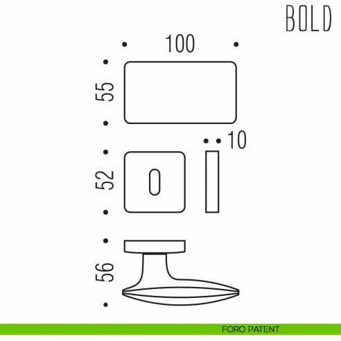 Maniglia per porta Bold Colombo Design foro patent