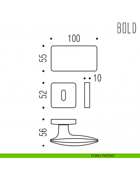 Maniglia per porta Bold Colombo Design foro patent