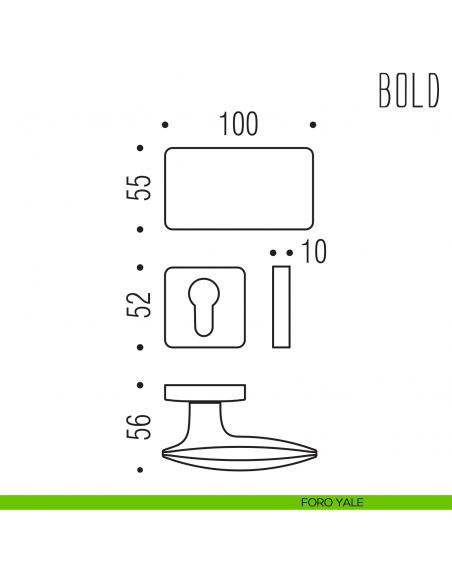 Maniglia per porta Bold Colombo Design foro yale