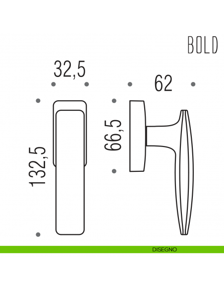 Maniglia per finestra martellina DK Bold Colombo Design disegno