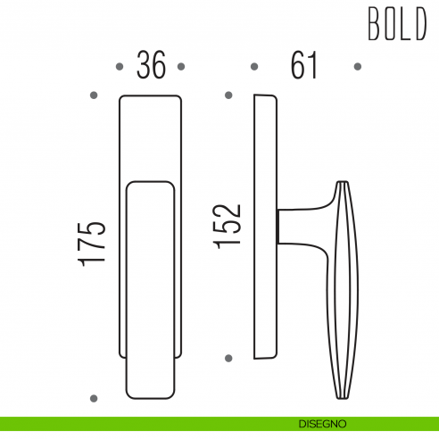 Maniglia per finestra cremonese Bold Colombo Design disegno
