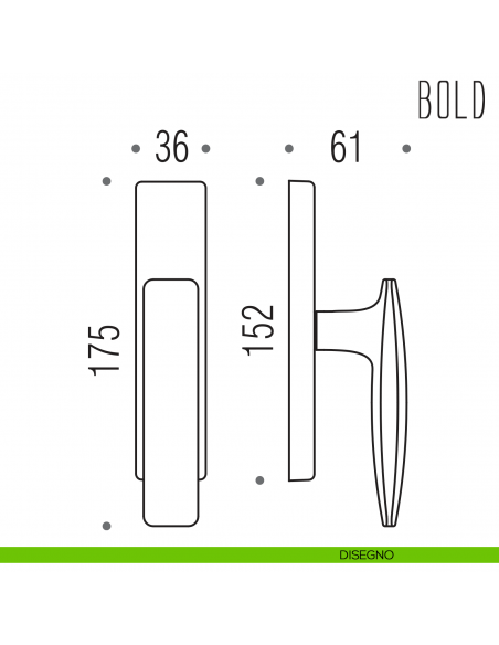 Maniglia per finestra cremonese Bold Colombo Design disegno