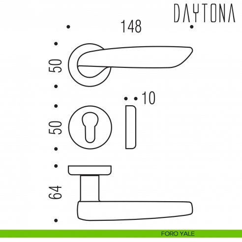 Maniglia per porta Daytona Colombo Design foro yale