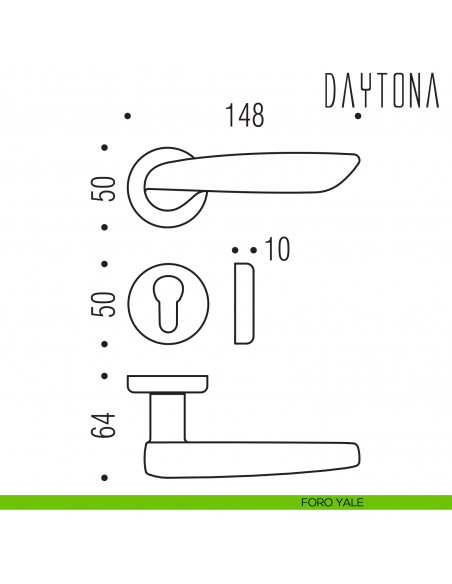 Maniglia per porta Daytona Colombo Design foro yale