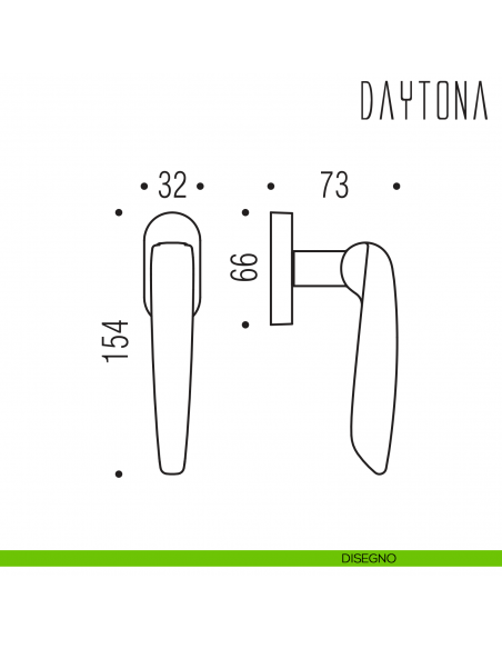 Maniglia per finestra martellina DK Daytona Colombo Design disegno