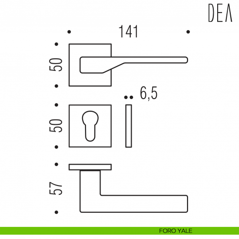 Maniglia per porta Dea Colombo Design Bassa foro yale