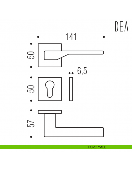 Maniglia per porta Dea Colombo Design Bassa foro yale