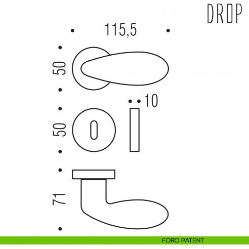 Maniglia per porta Drop Colombo Design foro patent