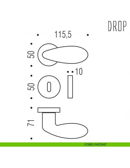 Maniglia per porta Drop Colombo Design foro patent