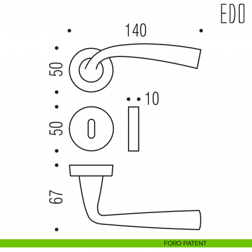 Maniglia per porta Edo Colombo Design foro patent