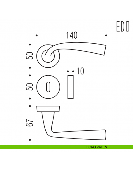 Maniglia per porta Edo Colombo Design foro patent