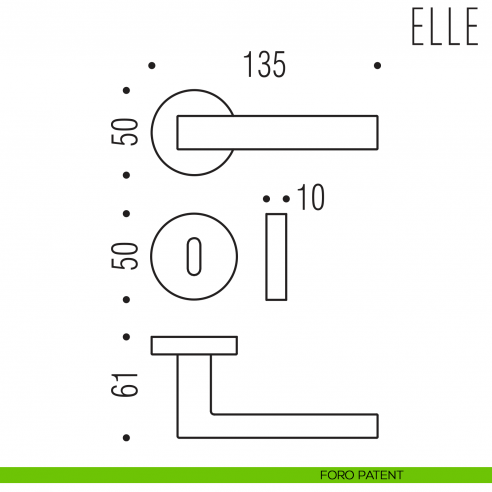 Maniglia per porta Elle Colombo Design foro patent