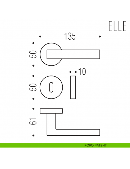 Maniglia per porta Elle Colombo Design foro patent