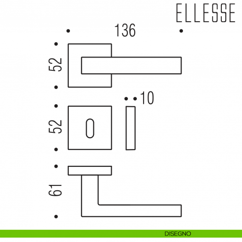 Maniglia per porta Ellesse Colombo Design foro patent