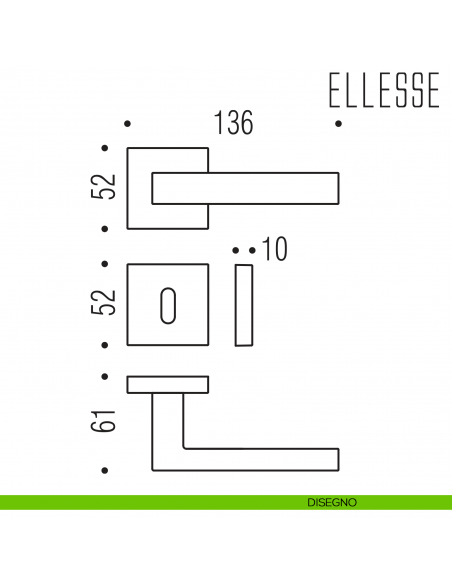 Maniglia per porta Ellesse Colombo Design foro patent