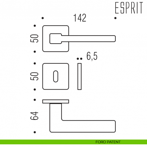 Maniglia per porta Esprit Colombo Design bassa foro patent