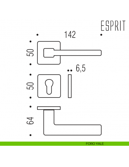 Maniglia per porta Esprit Colombo Design bassa foro yale