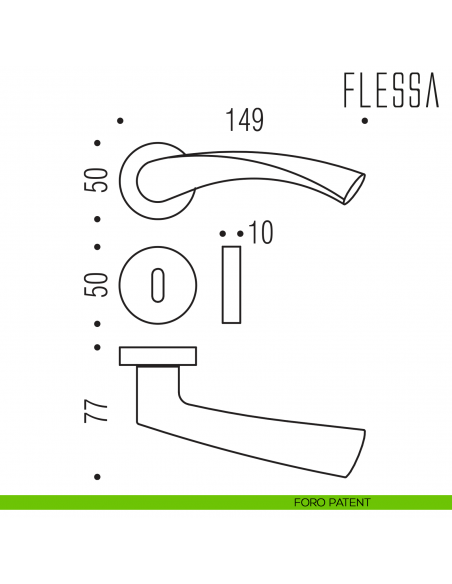 Maniglia per porta Flessa Colombo Design foro patent