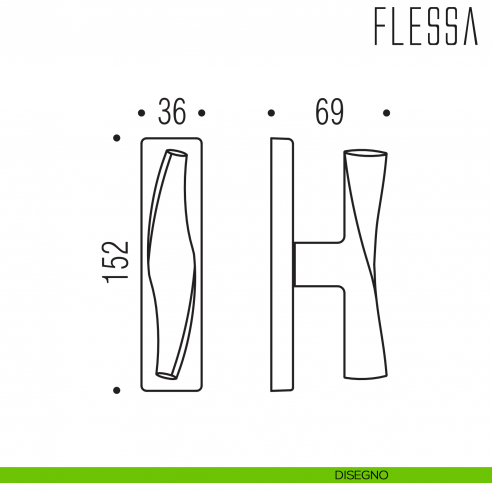 Maniglia per finestra cremonese Flessa Colombo Design disegno