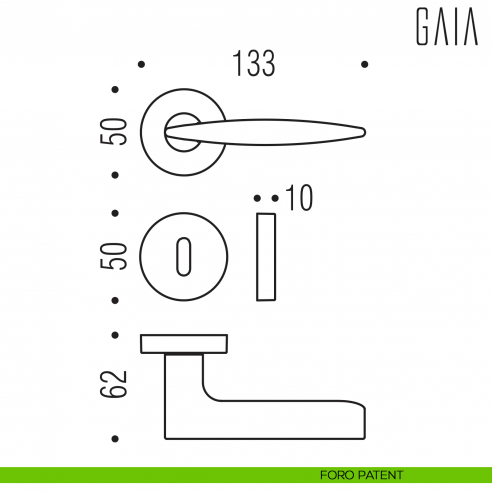 Maniglia per porta Gaia Colombo Design foro patent