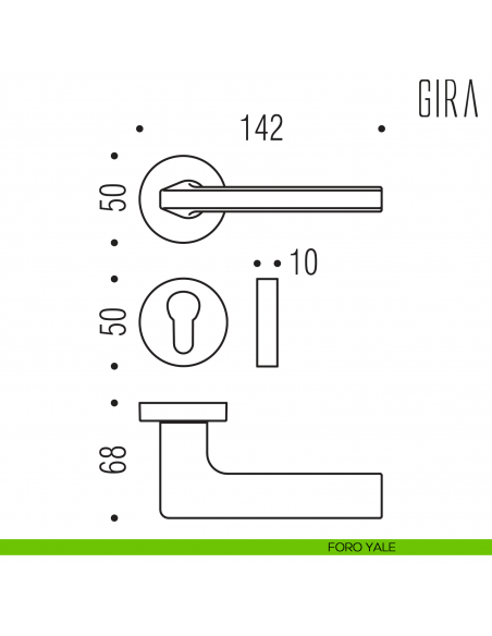 Maniglia per porta Gira Colombo Design foro yale